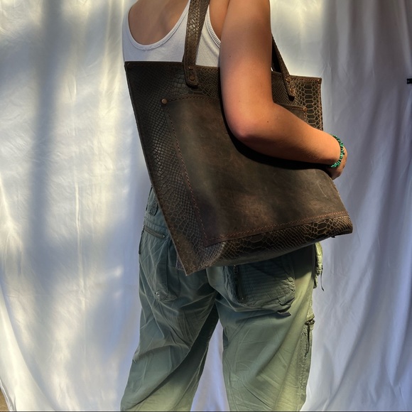 Handmade by ANKA Handbags - Genuine Leather Tote Bag, Handmade Leather Tote